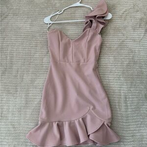 Lulu’s Pink One Shoulder Dress